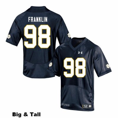 Notre Dame Fighting Irish Men's Ja'Mion Franklin #98 Navy Under Armour Authentic Stitched Big & Tall College NCAA Football Jersey VCN1899MW